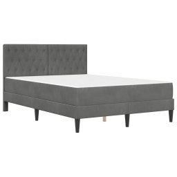 vidaXL Bedframe met matras Donkergrijs 140 x 200 cm Fluweel