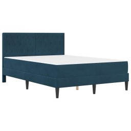 vidaXL Bedframe met matras met hoofdeinde Blauw 140 x 200 cm Fluweel