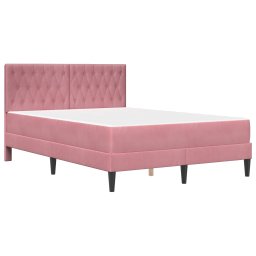 vidaXL Bedframe met matras met hoofdeinde Roze 160 x 200 cm Fluweel