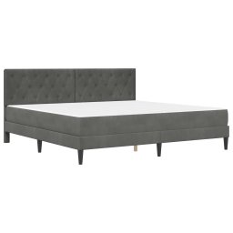 vidaXL Bedframe met matras Donkergrijs 180 x 200 cm Fluweel