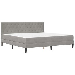 vidaXL Bedframe met matras Lichtgrijs 200 x 200 cm Fluweel