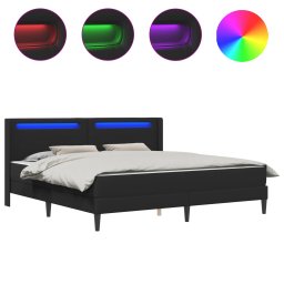 vidaXL Bedframe met matras met hoofdeinde Zwart 180 x 200 cm Nep Leer