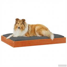 vidaXL Hondenbed Wasbruin 92 x 64 x 9 cm Massief Vurenhout