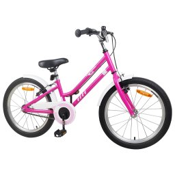 vidaXL Kinderfiets 22 Inch voor 7-12 jaar oud Roze Wit
