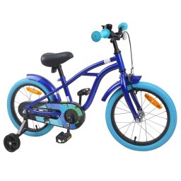 vidaXL Kinderfiets 16 Inch voor 4-6 jaar oud Donkerblauw
