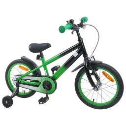 vidaXL Kinderfiets 16 Inch voor 4-6 jaar oud Groen Zwart