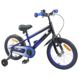 vidaXL Kinderfiets 16 Inch voor 4-6 jaar oud Blauw Zwart