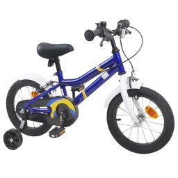 vidaXL Kinderfiets 14 Inch voor 3-5 jaar oud Blauw Wit