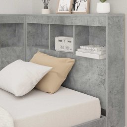 vidaXL Boekenkast Bed met opslag Beton Grijs 75 x 190 cm Bewerkt hout