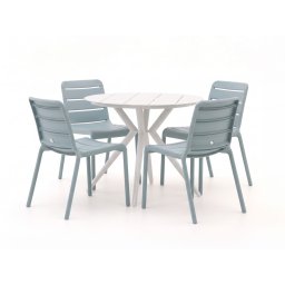 Forza Narni/Sora ø 90cm dining tuinset 5-delig stapelbaar - Laagste prijsgarantie!