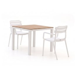 Forza Vico/Fidenza 90cm dining tuinset 3-delig stapelbaar - Laagste prijsgarantie!
