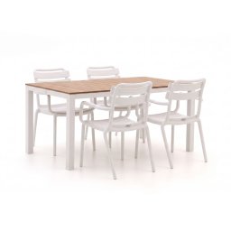 Forza Vico/Fidenza 160cm dining tuinset 5-delig stapelbaar - Laagste prijsgarantie!