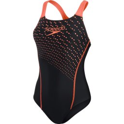 Speedo - 36 - Medley Logo 1 Piece Zwart/Rood Dames Sportbadpak