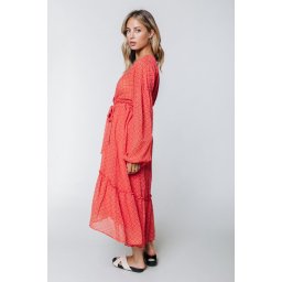 Colourful Rebel - Maat M - Embla Small Geo Balloon Sleeve Midi Dress