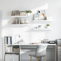 vidaXL Wandschappen zwevend 4 st 80x23,5x3,8 cm MDF hoogglans wit