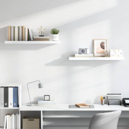 vidaXL Wandschappen zwevend 2 st 90x23,5x3,8 cm MDF hoogglans wit