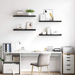 vidaXL Wandschappen zwevend 4 st 80x23,5x3,8 cm MDF zwart