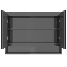 vidaXL Badkamerkast met spiegel 80x15x60 cm MDF glanzend grijs