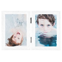 vidaXL Fotolijst tweeluik 2x(10x15 cm) wit