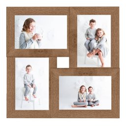 vidaXL Fotolijst voor 4x(13x18 cm) foto MDF lichtbruin