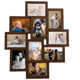 vidaXL Fotolijst voor 10x(10x15 cm) foto MDF donkerbruin