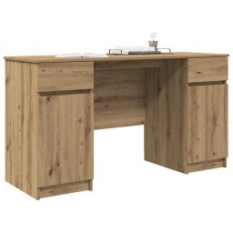 vidaXL Bureau artisanaal eikenkleurig Bewerkt hout 140 x 49 x 76 cm