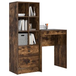 vidaXL Bureau Gerookt eiken 105,5 x 34 x 127 cm 2 st