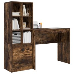 vidaXL Bureau Gerookt eiken 135,5 x 40 x 127 cm 2 st