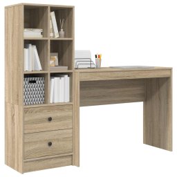 vidaXL Bureau Sonoma Eiken 145,5 x 40 x 127 cm 2 st
