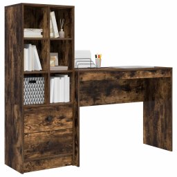 vidaXL Bureau Gerookt eiken 145,5 x 40 x 127 cm 2 st