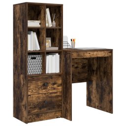 vidaXL Bureau Gerookt eiken 105,5 x 50 x 127 cm 2 st