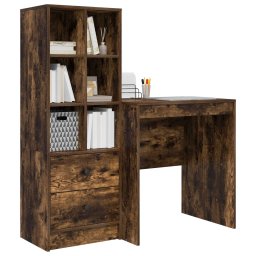 vidaXL Bureau Gerookt eiken 115,5 x 50 x 127 cm 2 st