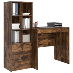 vidaXL Bureau Gerookt eiken 125,5 x 50 x 127 cm 2 st