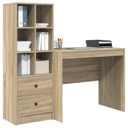 vidaXL Bureau Sonoma Eiken 135,5 x 50 x 127 cm 2 st