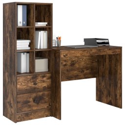 vidaXL Bureau Gerookt eiken 135,5 x 50 x 127 cm 2 st