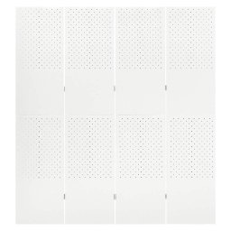 vidaXL Kamerscherm met 4 panelen 160x180 cm staal wit