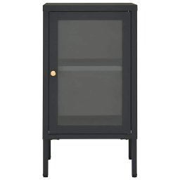 vidaXL Dressoir 38x35x70 cm staal en glas antracietkleurig