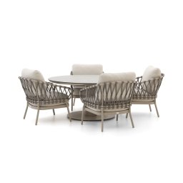 Tierra Outdoor Natal/Moreno ø 150cm low dining tuinset 5-delig - Laagste prijsgarantie!