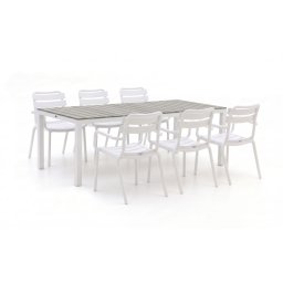 Forza Vico/Fidenza 220cm dining tuinset 7-delig stapelbaar - Laagste prijsgarantie!