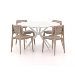 Forza Xitta/Sora ø127cm dining tuinset 5-delig - Laagste prijsgarantie!