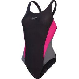 Speedo Maat 40 Colourblock 2.0 Meisjes Sportbadpak - Zwart/Grijs