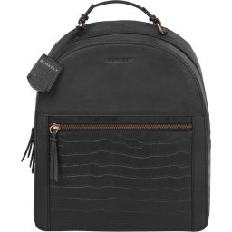 BURKELY CROCO CASSY BACKPACK Dames Leren Rugzak - Zwart