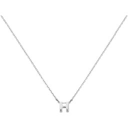 Glams Ketting Letter H 1,1 mm 41 + 4 cm - Zilver