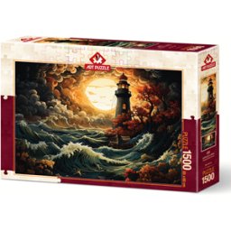 Lighthouse in a Storm Puzzel (1500 stukjes)