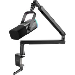 FIFINE - TAM8 - USB / XLR Studio microfoon - Flexibele Arm ( BM88 ) - Met kabelgoot - Geschikt voor PC/PS4/PS5 - RGB - Podcast - Gaming - Streaming - Zwart