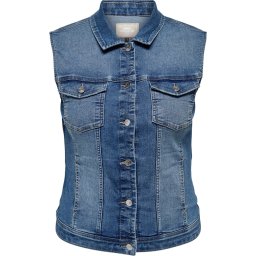 ONLY - Maat 42 - CARMAKOMA CARWESPA DENIM VEST MBD Dames Gilet