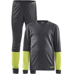 Craft - Maat 122/ 128 - Baselayer Set Thermoset Kids Unisex - Grijs/Lime