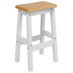 vidaXL Hoge Barkruk EKAI 2 st Wit 40 x 29 x 63 cm Massief grenenhout