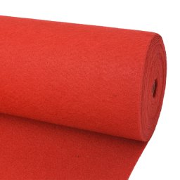 vidaXL Tapijt Effen Rood 1 x 12 m Stof