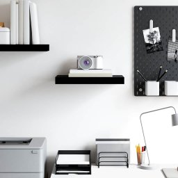 vidaXL Wandschap zwevend 40x23,5x3,8 cm MDF hoogglans zwart